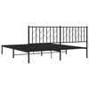 vidaXL Metal Bed Frame without Mattress with Headboard Black 183x213cm