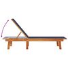 vidaXL Sun Lounger Blue Solid Wood Acacia and Textilene