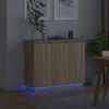 vidaXL LED Sideboard Sonoma Oak 90 x 32 x 75 cm Engineered Wood