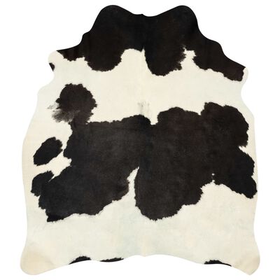 vidaXL Real Cow Hide Rug Black and White 150x170 cm