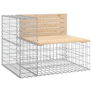 vidaXL Garden Bench Gabion Design 92x71x65.5 cm Solid Wood Pine