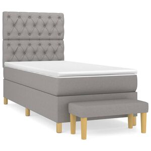 vidaXL Box Spring Bed with Mattress Light Grey 80x200 cm Fabric