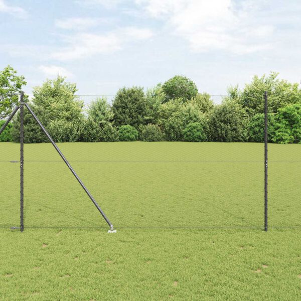 vidaXL Fence Post Grey 50 x 1.5 m (25 mm mesh) Steel and PVC
