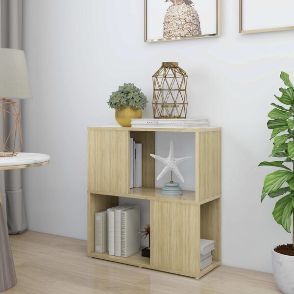 vidaXL Book Cabinet Sonoma Oak 60x24x63 cm Engineered Wood