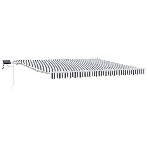 vidaXL Manual Retractable Awning with LED Anthracite&White 400x300 cm