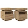 vidaXL Bedside Cabinets with LED Lights 2 pcs Artisan Oak 40x39x48.5 cm