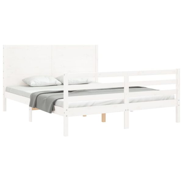 vidaXL Bed Frame without Mattress White 160x200 cm Solid Wood