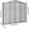 vidaXL Arched Gabion Baskets 4 pcs 200x30x160/180 cm Galvanised Iron
