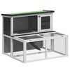 vidaXL Rabbit Hutch Grey 102x90x84.5 cm Solid Wood Pine