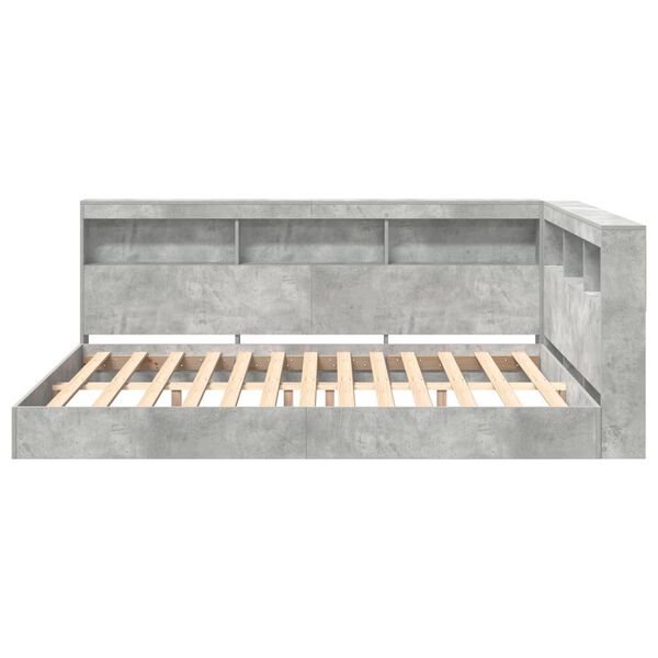 vidaXL Bookcase Bed Concrete grey 160 x 200 cm Engineered wood