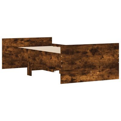 vidaXL Bed Frame with Drawers Smoked Oak 75x190 cm Small Single