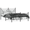 vidaXL Metal Bed Frame without Mattress with Footboard Black 140x190cm
