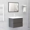 vidaXL 2 Piece Bathroom Furniture Set Grey Engineered Wood