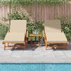 vidaXL Sun Lounger 3 pcs Beige 40 x 40 x 40cm Solid Acacia wood