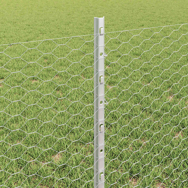 vidaXL Fence and Post Silver 0.6 x 50 m Steel