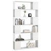 vidaXL Book Cabinet Room Divider High Gloss White 100x24x188 cm