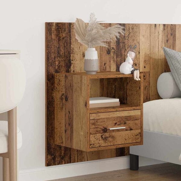 vidaXL Headboard with Cabinet 3 pcs Old Wood Engineered Wood