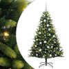 vidaXL Artificial Hinged Christmas Tree 150 LEDs Green 150 cm