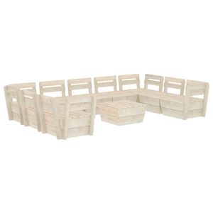 vidaXL 10 Piece Garden Pallet Lounge Set Impregnated Spruce Wood