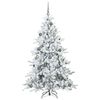 vidaXL Artificial Hinged Christmas Tree White 180 cm PVC and Steel