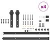 vidaXL Sliding Door Hardware Kit 305 cm Steel Black