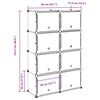 vidaXL Storage Cube Organiser with 8 Cubes and Doors Black PP