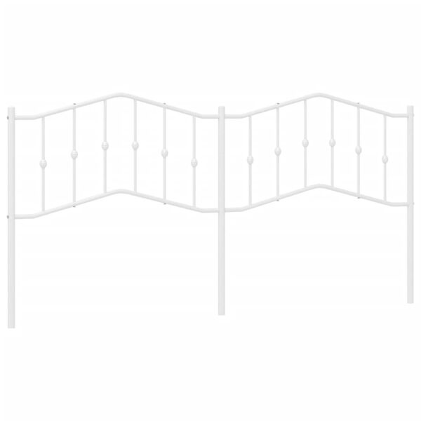vidaXL Metal Replace Headboard White 200 cm