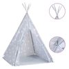 vidaXL Children Teepee Tent with Bag Polyester Grey 115x115x160 cm