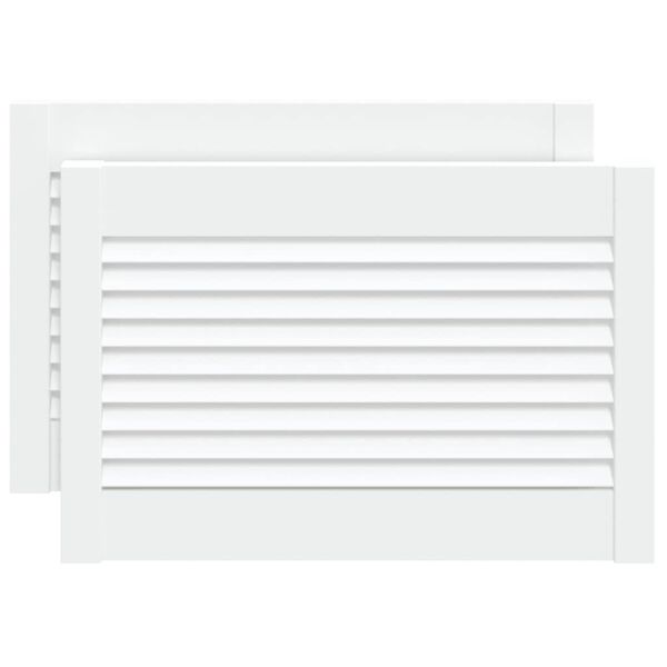 vidaXL Cabinet Doors Louvred Design 2 pcs White 39.5x59.4 cm Solid Wood Pine