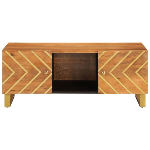 vidaXL Coffee Table Brown and Black 100x54x40 cm Solid Wood Mango