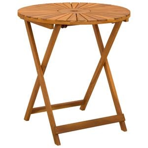 vidaXL Folding Garden Table Natural &Oslash;70 x 75 cm Solid Acacia Wood