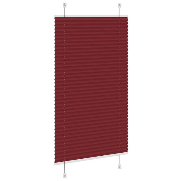 vidaXL Pleated Blind Bordeaux Red 80x150 cm Fabric Width 79.4 cm Polyester
