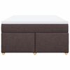 vidaXL Box Spring Bed with Mattress Dark Brown 140x200 cm Fabric