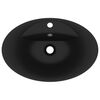 vidaXL Luxury Basin Overflow Oval Matt Black 58.5x39 cm Ceramic
