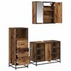 vidaXL Bathroom Furniture Set with Door 3 pcs Old Wood Engineered Wood