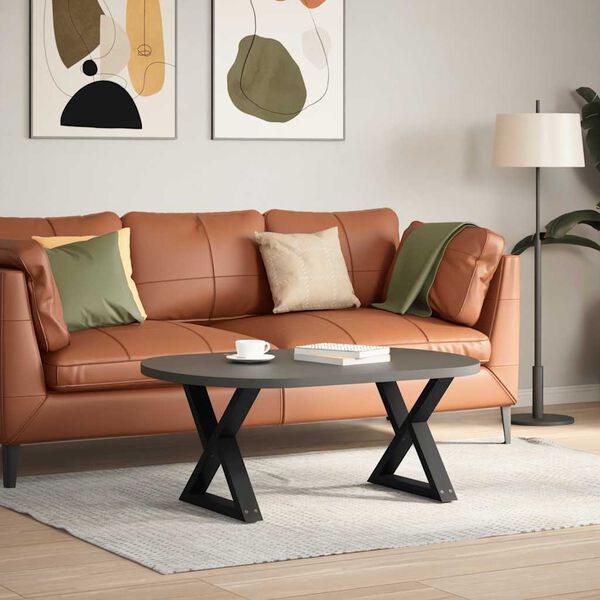 vidaXL Coffee Table Legs 2 pcs Black 50x(42-43.3) cm Steel