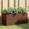 vidaXL Garden Planters with 2 Pots 2 pcs Brown 72x30x32 cm Poly Rattan