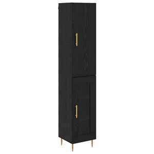vidaXL Highboard 2 pcs Black Oak 34.5 x 34 x 180 cm Engineered Wood