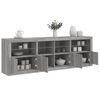 vidaXL Sideboard with LED Lights Grey Sonoma 202x37x67 cm