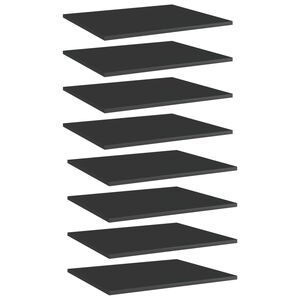 vidaXL Bookshelf Boards 8 pcs High Gloss Black 60x50x1,5 cm Engineered Wood