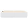 vidaXL Bed Frame with LED without Mattress White 200x200 cm