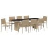 vidaXL Garden Dining Set 9 pcs Black Poly rattan