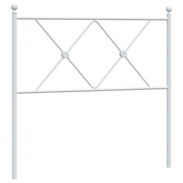 vidaXL Metal Replace Headboard White 90cm