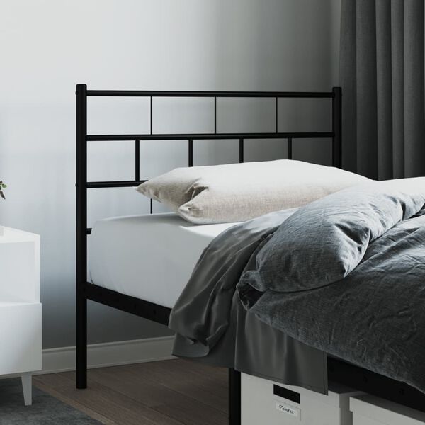 vidaXL Metal Replace Headboard Black 90 cm