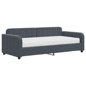 vidaXL Daybed with Mattress Dark Grey 90x190 cm Velvet