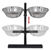 vidaXL Adjustable Double Diner Pet Dog Feeding Stand & 2 x 4.1L Stainless Steel Bowls