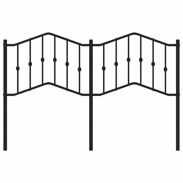 vidaXL Metal Replace Headboard Black 150 cm
