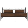 vidaXL Metal Bed Frame without Mattress Brown Oak 200x200 cm