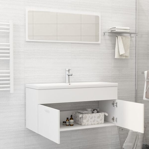 vidaXL Bathroom Furniture Set White Engineered Wood