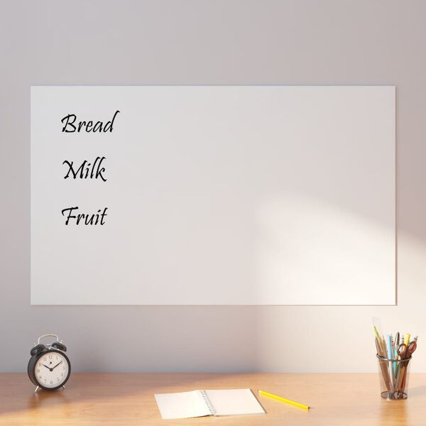 vidaXL Wall-mounted Magnetic Board White 100x60 cm&nbsp;Tempered Glass